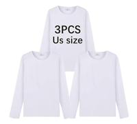 OKBA Lot de 5 t-shirts longs vierges par sublimation, blanc, taille unique