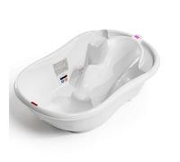 OKBABY Onda Evolution - Baignoire pour le Bain des Nouveau-nés 0-12 Mois, Assise en Gomme Antidérapante - Blanc