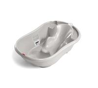 OKBABY Onda Evolution - Baignoire pour le Bain des Nouveau-nés 0-12 Mois, Assise en Gomme Antidérapante - Gris