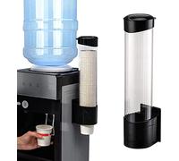 OKBY Distributeur Gobelets Mural - 60-80 de en Plastique One Touch Bouton Porte(Couleur : Black)