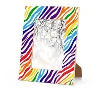 OKCELL Les cadres photo multicolores à rayures arc-en-ciel peuvent afficher des photos de 10 x 15 cm. Ce cadre peut être affiché verticalement ou horizontalement sur une table ou un mur