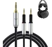 okcsc ATH-R70X/XA Câble de rechange pour casque audio 4 conducteurs en nylon PVC tressé OFC Prise 3,5 mm pour Audio-Technica Longueur 1,8 m