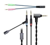okcsc Double câble de casque 3,5 mm avec micro pour Hifiman Meze Focal 2 m | Micro son à 360°, double prise de 3,5 mm, boîtier en métal CNC, câble tressé, pour Sundara/Arya/Ananda/HE400SE/HE1000