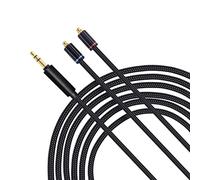 okcsc MMCX Câble d'extension pour écouteurs plaqué argent HD3M HiFi amovible en nylon avec prise de 3,5 mm pour Shure SE215 SE315 SE535 Noir