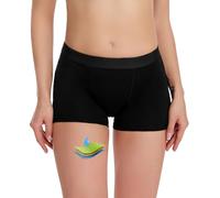 Okdance Maillot de bain menstruel pour adolescentes, filles, femmes, 4 couches, taille moyenne, protège contre les flux abondants, sans traces pour les activités aquatiques (Boxer), Noir , XS