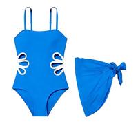 Okdance Maillot de bain une pièce pour filles avec jupe cache-maillot de bain de couleur unie à séchage rapide pour fille bretelles réglables