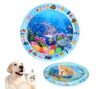 Okdance Tapis de jeu d'eau pour chats et chiens 2025 nouveau tapis capteur d'eau durable épais design interactif thème mer avec poisson (dauphin bleu)