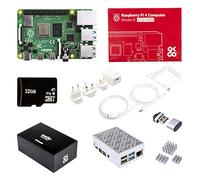 OKdo Raspberry Pi 4 Starter Kit - RPI 4 Modèle B 4 Go avec Micro SD 32 Go, Câble USB C, Alimentation, 2 Câbles HDMI, 3 Capteurs Thermiques et Boîtier avec Ventilateur