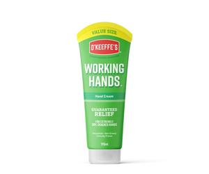 O'Keeffe's Working Hands Value Tube, 190 ml - Crème pour les mains extrêmement sèches et craquelées | Non gras, non parfumée et augmente instantanément les niveaux d'humidité