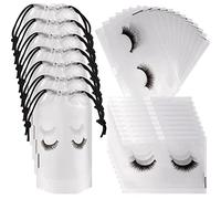 Okeeyseda 100 PièCes de Suivi des Cils de Cils pour les Clients D'Emballage de Cils Mignons 50 à Cordon et 50 à CosméTiques à Fermeture éClair