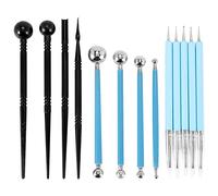 Okeeyseda 13Pcs Polymere Pâte À Modeler Outils, Sculpter Dotting Pen, Conseils en Silicone, Boule Stylus, Outils en Ceramique Clay Set Indentation pour Cake Fondant Decoration Et Nail Art