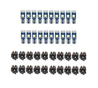 Okeeyseda 20 Pièces T5 LED Lumières pour Indicateur de Jauge de Panneau de Tableau de Bord de Voiture, Remplacement de Lumière 3030-3SMD avec Prise à Verrouillage par Torsion Pièces de Voiture - Blanc