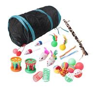 Okeeyseda 22 PièCes Chat Interactifs pour D'IntéRieur Tunnel Souris Chaton Chat Plume Teaser Jouet