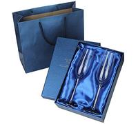 Okeeyseda 2Pc Verres de Mariage Personnalisé Flûtes Une Champagne Cadeau de Fête Cristallin Griller Verre Gobelet