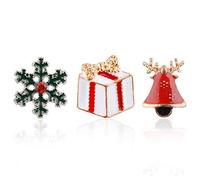 Okeeyseda 3 pcs Arbre De Flocon De Neige Cloche en Email Broche epingle Badges pour Vetements A Dos de Broches