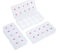 Okeeyseda 3 PièCes Faux Ongles Tips BoîTe de Rangement Transparente avec 10 Nombre D'Espaces Vides BoîTe de Rangement Container Nail Art Organizer Box