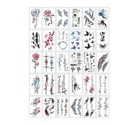 Okeeyseda 30 PièCes/Ensemble Autocollant de Tatouage Temporaire Foncé Sexy Tatouage Temporaire ImperméAble Faux Autocollant de Tatouage