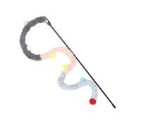 Okeeyseda 5 Pièces pour Chat Plume Chat Teaser Chat Interactifs Drôle Chenille Tige Colorée Chat Jouet, Gris et Rose Facile à Utiliser