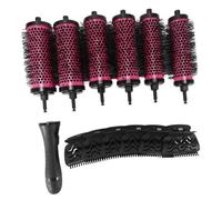 Okeeyseda 6 Pièces/Ensemble Brosse à Cheveux à Poignée Amovible avec Clips de Positionnement Peigne à Boucler en Aluminium et Céramique pour Coiffeur