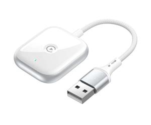 Okeeyseda Adaptateur CarPlay sans 2 en 1 Adaptateur Filaire vers sans Adaptateur de Voiture AI Box Plug & Play Mini Adaptateur Car Play Blanc