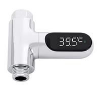Okeeyseda Affichage à LED Accueil Douche à L'Eau ThermomèTre DéBit Auto-GéNéRatrice ÉLectricité TempéRature de L'Eau Moniteur Moniteur pour Soins pour