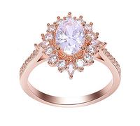 Okeeyseda Anneaux Vintage en Cristal pour Les Femmes Miroir Magique Rétro Anneaux avec Bague en Or De Mariage Femmeux R3-7