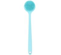 Okeeyseda Brosse pour le Corps en Silicone pour le Bain avec Manche Long pour Douche avec Poils Doux-Bleu