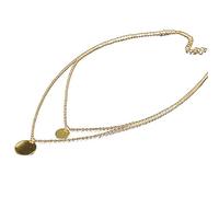 Okeeyseda Charme Infini d'or Simple, Doubles Couches De La Chaine Collier Pendentif Paillettes