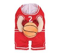 Okeeyseda Costume de Joueur de Basket-Ball pour Chien avec Ballon Costume de Basket-Ball pour Chien Tenue de Sport Amusante Halloween Cosplay pour Animaux de Compagnie A