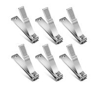 Okeeyseda Coupe-Ongles à Bord Droit Coupe-Ongles en Acier Inoxydable pour Femmes Ongles Épais, 6 Pièces, Argent