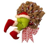 Okeeyseda Couronne de Voleur de Noël de Haute Qualité Comment Le Voleur de Noël A Volé Une Couronne de Toile de de Noël pour Une Couronne de Décoration de Porte D'Entrée