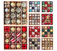 Okeeyseda Décoration de Noël 6cm Boule Galvanisée Boule en Plastique Boule de Noël Peinte de Forme Spéciale Cadeau Arbre de Noël