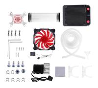 Okeeyseda Ensemble de Système de Refroidissement par Eau pour PC, Tuyau de 2M, Ventilateurs de Refroidissement, G1/4 Pouces, Bloc D'Eau Universel pour CPU, Pompe à Eau de 160mm, Radiateur de 120mm Dur