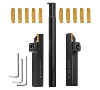 Okeeyseda Ensemble D'Outils de Coupe de Tour - 3 Supports de Rainurage de 5/8 Pouces, Support Tournant avec 10 Inserts en Carbure Indexables MGMN200