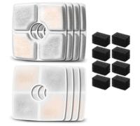 Okeeyseda Filtres de Remplacement Éponges pour Automatique pour Animaux de Compagnie de 84 Oz/2,5 L, Filtre de à Eau pour Chat, Triple Filtration, 8 Pièces