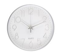 Okeeyseda Horloge Murale ArgentéE de Qualité SupéRieure, DéCoration Murale, Horloge Murale Silencieuse Moderne pour la Cuisine du Bureau à Domicile (25 Cm, Argent)