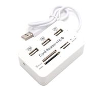 Okeeyseda Lecteur de Carte HUB USB 2.0 7 en 1 Combo Lecteur de Carte Mémoire Externe Haute Vitesse Station de Chargement pour Tablette