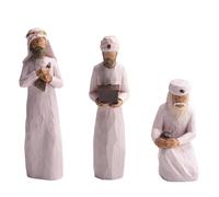 Okeeyseda Les Décorations des Trois Sages Suivent Une Étoile pour Trouver la Lumière du Monde, Ensemble de Personnages Marchant, S'Inclinant et Agenouillés