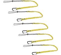 Okeeyseda Lot de 5 Cordons Élastiques Rétractables pour Laisses à Outils de Sécurité avec Mousqueton à Verrouillage en Aluminium et Extrémité de Boucle Réglable Jaune