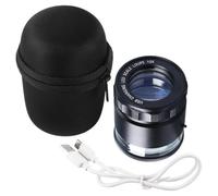 Okeeyseda Loupe de Bijoutier Éclairée 10X, Échelle de Mesure, Rechargeable par USB, 6 Lumières LED, 25-27 Mm, Adaptée Aux Pièces de Monnaie