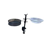 Okeeyseda Mangeoire à Oiseaux à Pince de Garde-Corps, Mangeoires à Oiseaux à Hauteur Réglable avec Pince, Station d'alimentation pour Oiseaux, Support de Pot de Fleur à 360 Degrés
