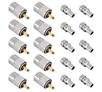 Okeeyseda Paquet de 10 Connecteurs à Souder UHF/-259 avec RéDucteur pour Câble Coaxial Coaxial RG8X, RG8, RG59, LMR-400, RG-213