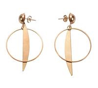 Okeeyseda Pendre de Goutte Grandes boucles d'oreilles Boucle d'oreille ronde longue d'Ete Branche Geometrique de Mode pour femme