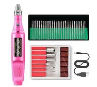 Okeeyseda Perceuse à Ongles ÉLectrique Perceuse à Ongles Machine à Ongles E File Drill Set Kit pour Ongles Acrylique Gel Nail Glazing Drill,Rose