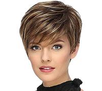 Okeeyseda Perruque Synthétique Courte Droite Perruque Féminine pour Jeux de Rôle Perruque D'Utilisation Fête et Quotidien