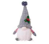 Okeeyseda Poupée de Noël Tricotée avec Veilleuse LED Décorations de Noël pour Cadeau de Noël Navidad an Gris