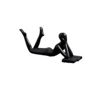 Okeeyseda Statue de Lecture Nordique Figurines en Résine Décoration de Bureau Sculpture Art Moderne Ornement Décoration de Maison Bureau Artisanat Noir C