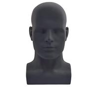 Okeeyseda TêTe de Mannequin Homme TêTe de Mannequin Professionnelle pour Affichage Perruques Chapeaux Casque PréSentoir (Noir Mat)