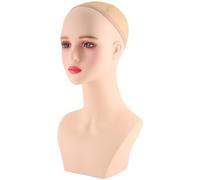 Okeeyseda Tête D'Entraînement Chauve pour Femme, Mannequin de Coiffure pour la Fabrication et L'Exposition de Perruques pour Coiffeur, 1 PCS PVC