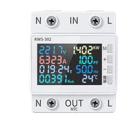 Okeeyseda Tuya WiFi Compteur de Puissance Écran Couleur 2P Multifonction Compteur D'Énergie AC Téléphone Portable Contrôle à Distance par Application 170-300 V/63A B